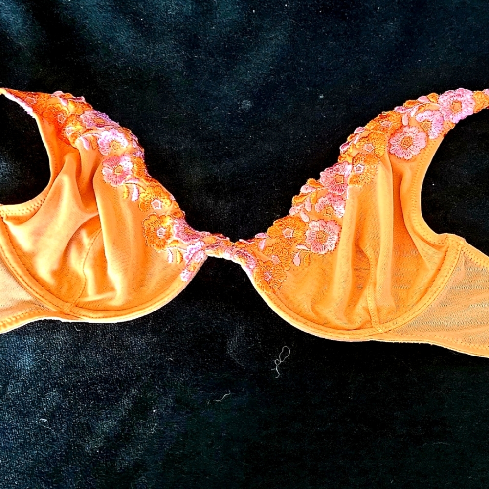 Secret Treasures Orange and Pink Floral Bra
